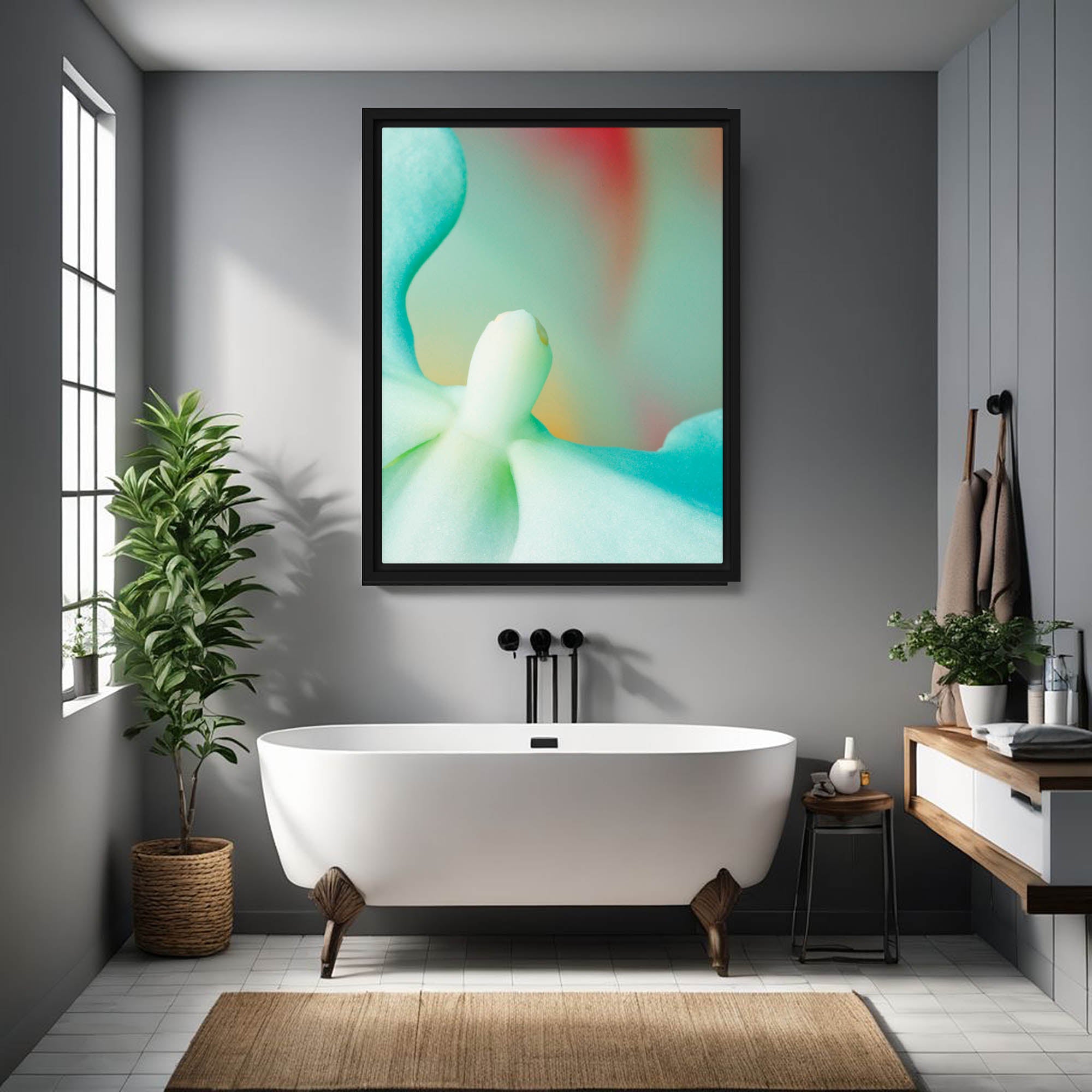 Orchid in Flight – macro photography canvas print of an orchid with wings-in-motion composition – Art Fusion Store