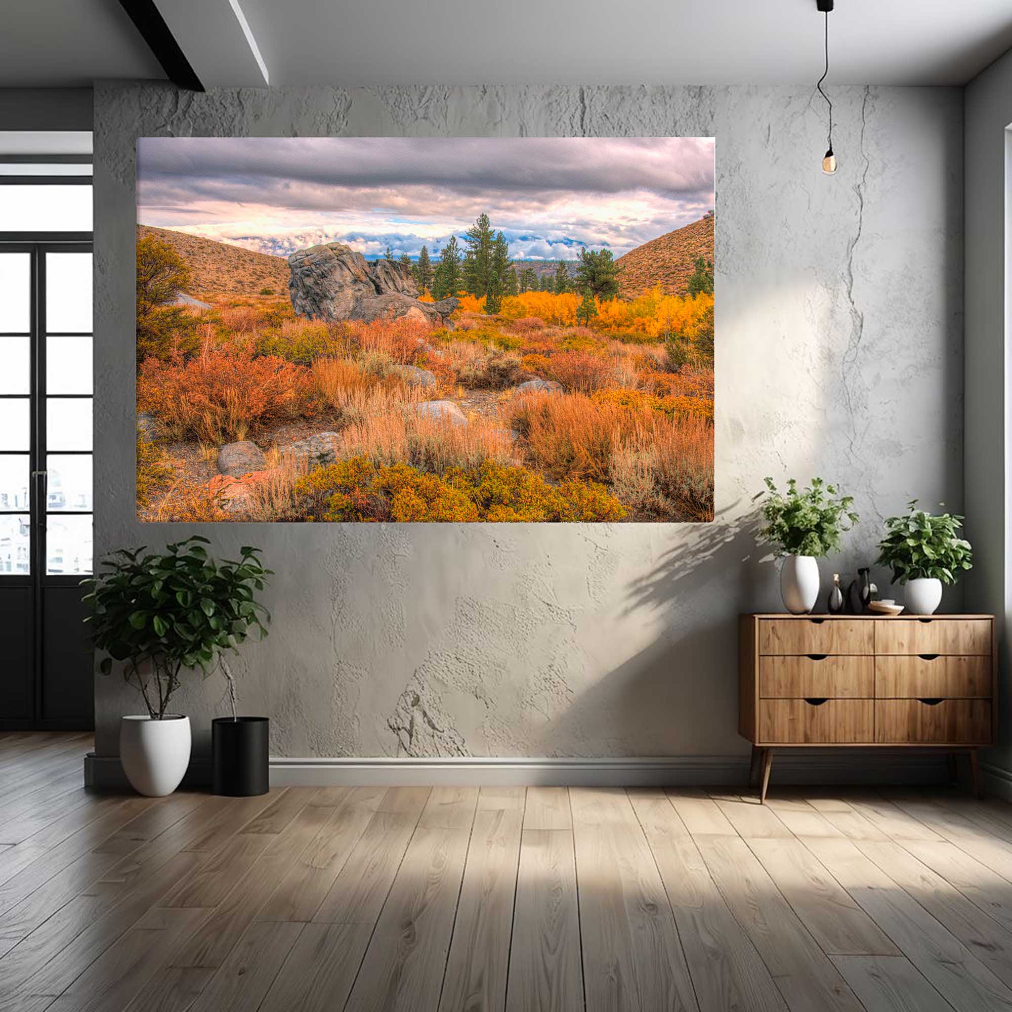 Owen's Valley Vista – Sierra Nevada photographic canvas print of the valley and mountain range – Art Fusion Store