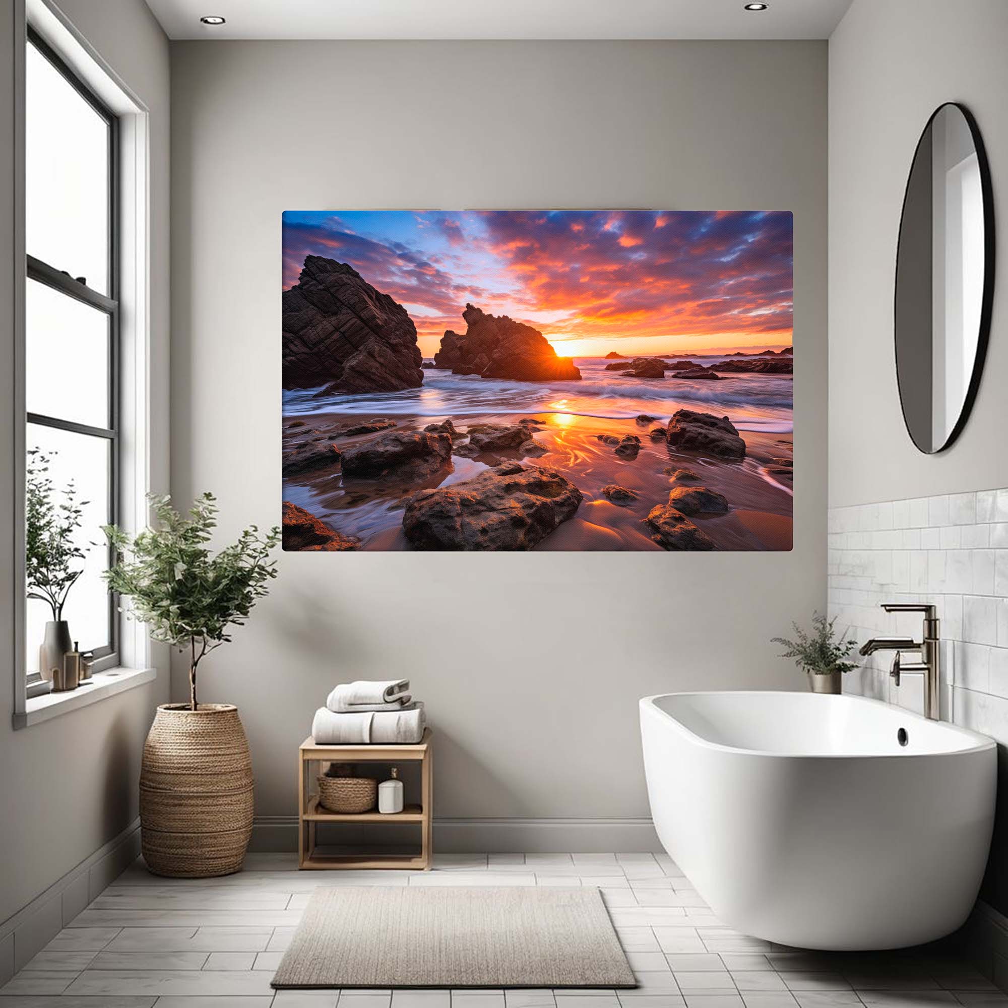 Dynamic Shores - Rocky Ocean Beach Canvas Print