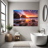 Dynamic Shores - Rocky Ocean Beach Canvas Print