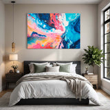 Painterly Flow – Abstract Canvas Art Print in a bedroom
