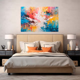 Painterly Fusion - Abstract Canvas Print in bedroom
