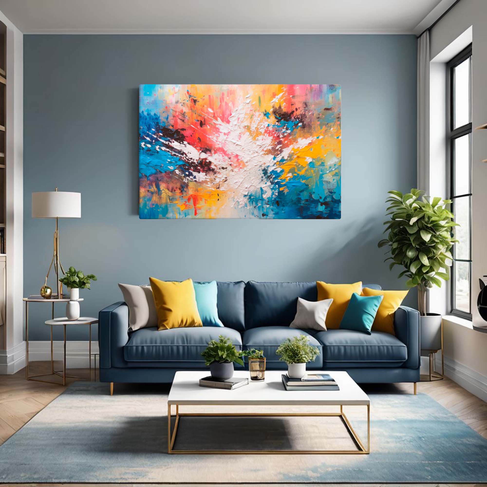 Painterly Fusion - Abstract Canvas Print in family room