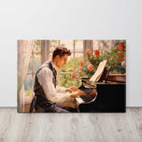 Piano serenade canvas displayed 