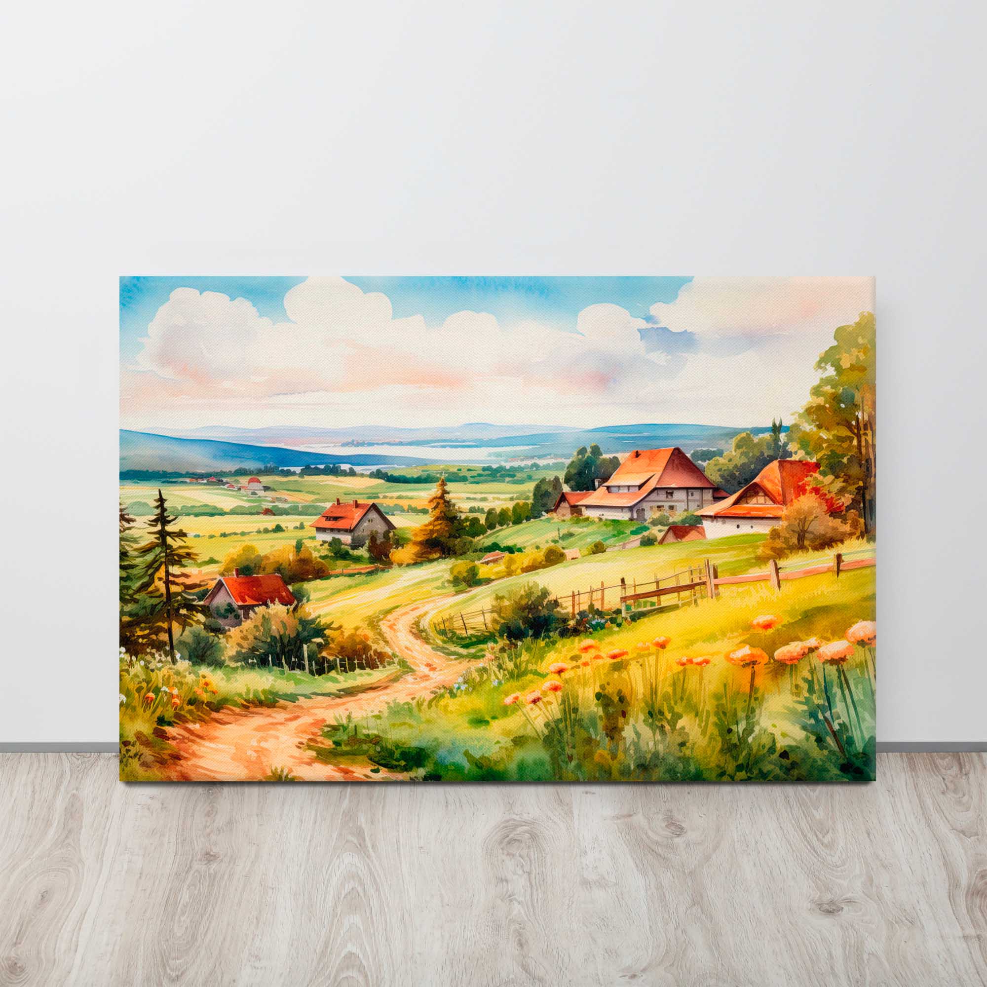  Postwar European landscape canvas displayed  