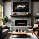 Radiant Dimensions - Abstract on Canvas Print shown in modern family room