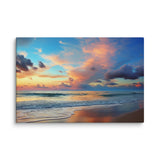 Rocky Ocean Beach at Sunset – Photography Canvas Print