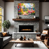  Rural Flower Garden – Art Fusion canvas print of a flower garden in a countryside setting – Art Fusion Store