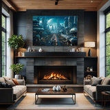 Futuristic Skyline - A Vibrant Urban Landscape Canvas Print