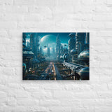 Futuristic Skyline - A Vibrant Urban Landscape Canvas Print