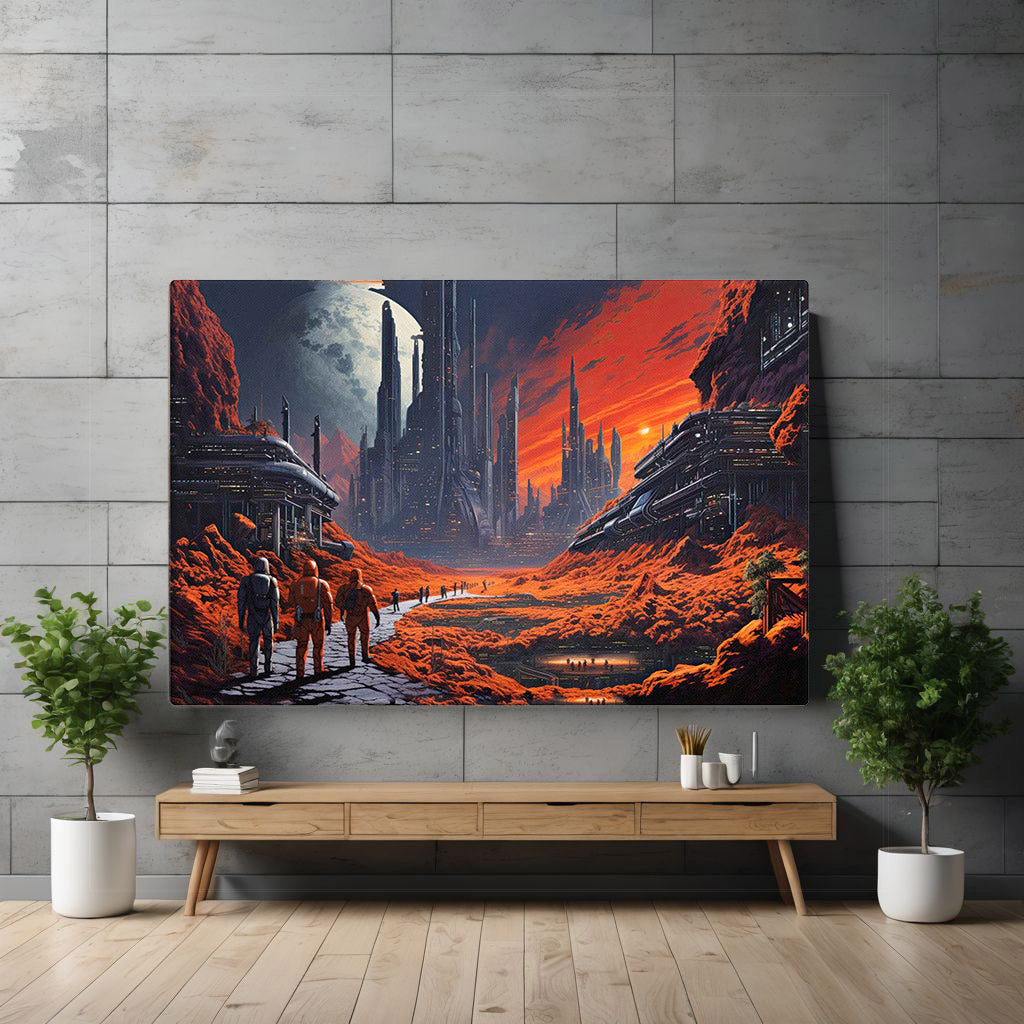 Verdant Peaks - Alien Exoplanet Canvas Print
