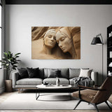 Dreamers in Sand - Sculpture in Canvas Print