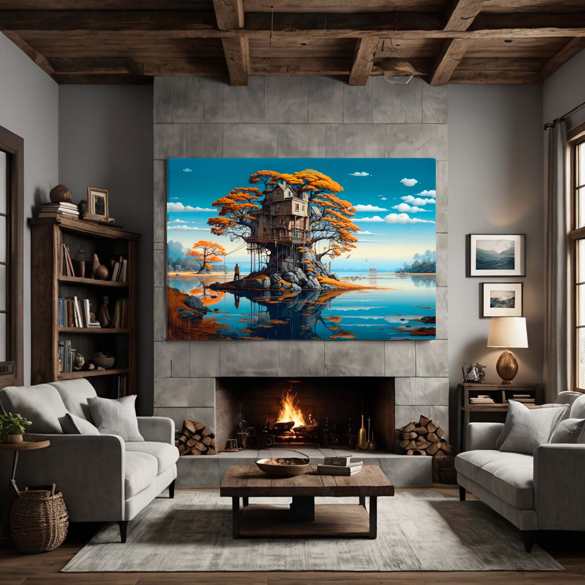 Dreamscape Whispers - Surreal Canvas Artwork