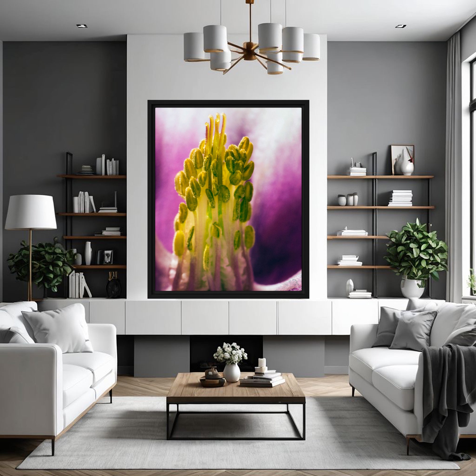 Scent of Light – floral macro photography canvas print of a flower in saturated natural light – Art Fusion Store