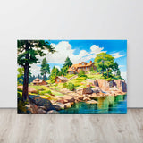 Seasonal countryside canvas displayed  
