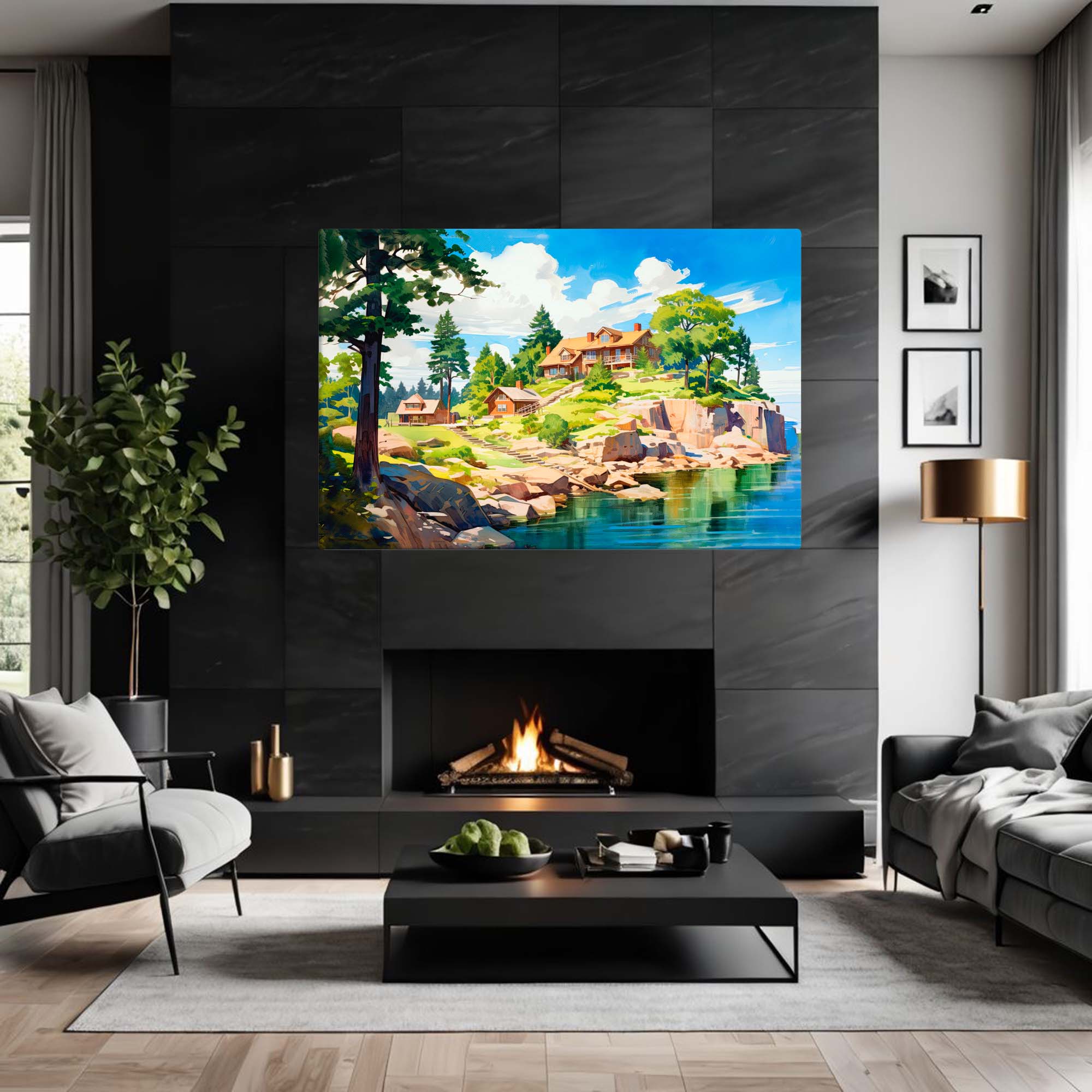  Seasons of Serenity – Art Fusion canvas print of a countryside scene spanning seasonal qualities – Art Fusion Store