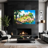  Seasons of Serenity – Art Fusion canvas print of a countryside scene spanning seasonal qualities – Art Fusion Store