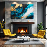 Signal Noise – Abstract Digital Canvas Print over fireplace