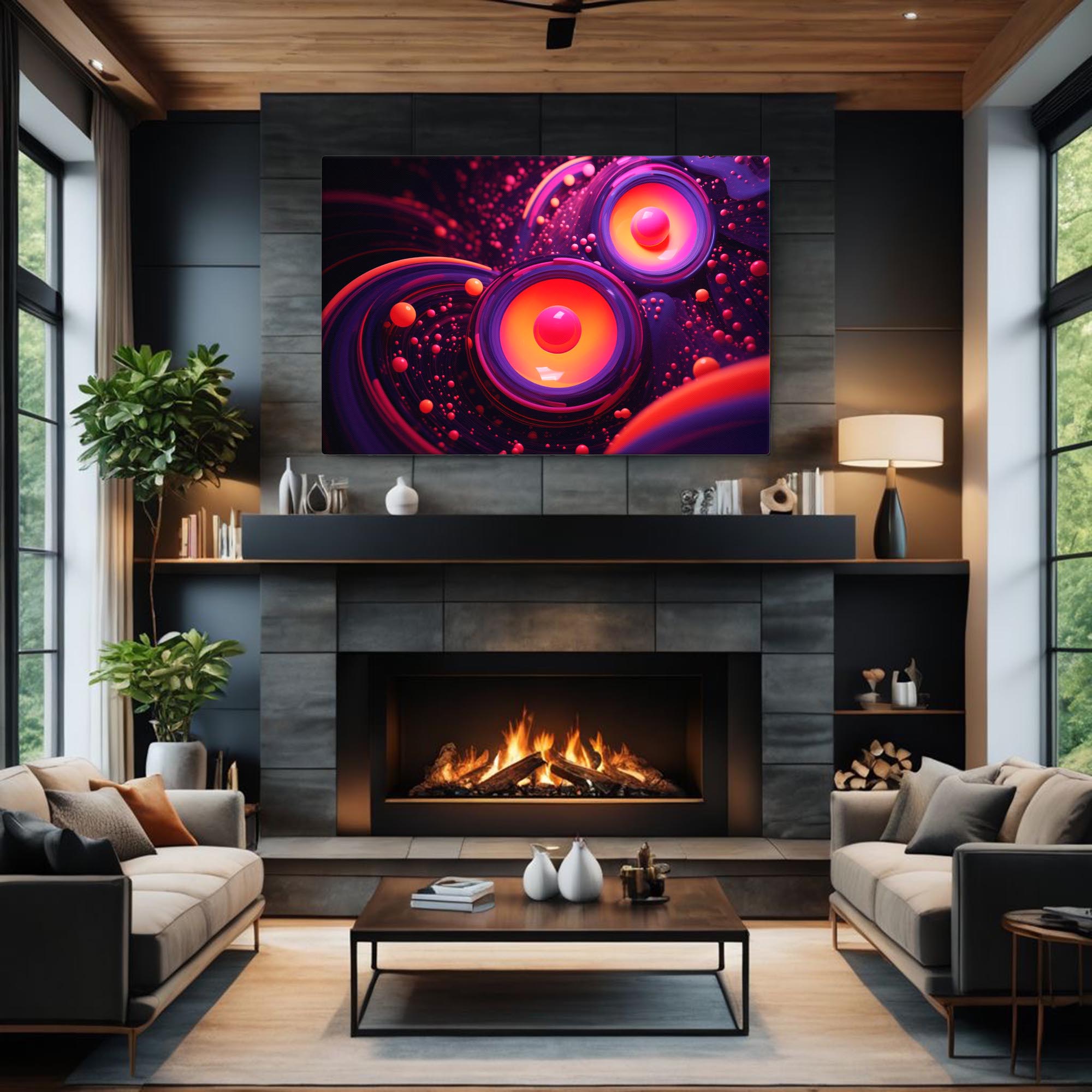Spherical Geometry – Abstract Geometric Canvas Print over fireplace