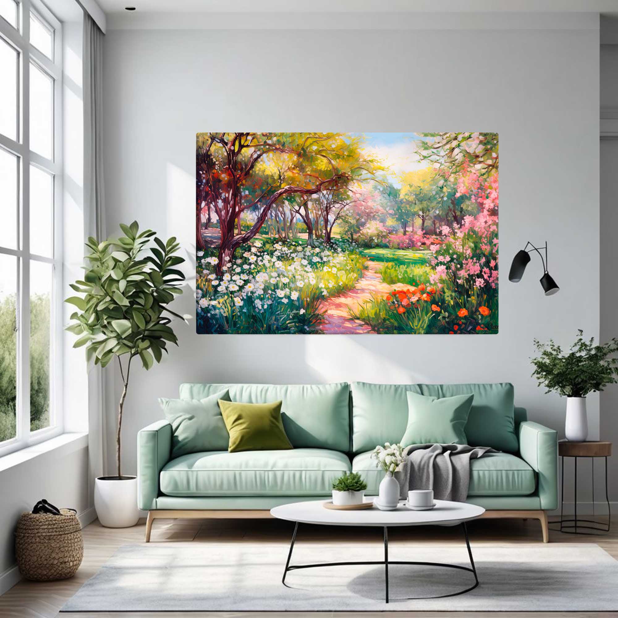 Stunning Flower Garden – Art Fusion canvas print of a flower-lined garden gateway – Art Fusion Store