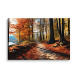 Sunlit Forest Path – Nature Photography Canvas Print