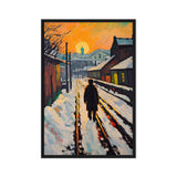 Sunset Train Tracks  – Art Fusion Framed Canvas