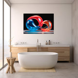 Swirls of Infinity - Abstract Canvas Artwork in a modern bathroom