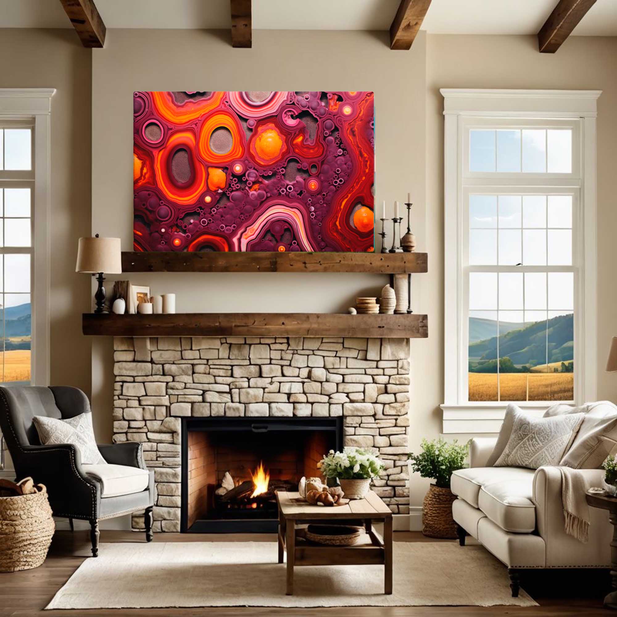 Tectonic Shift – Abstract Canvas Print over fireplace