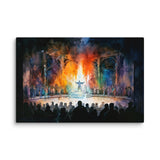 Theatre Play Scene Painting - Historic European Stage Art