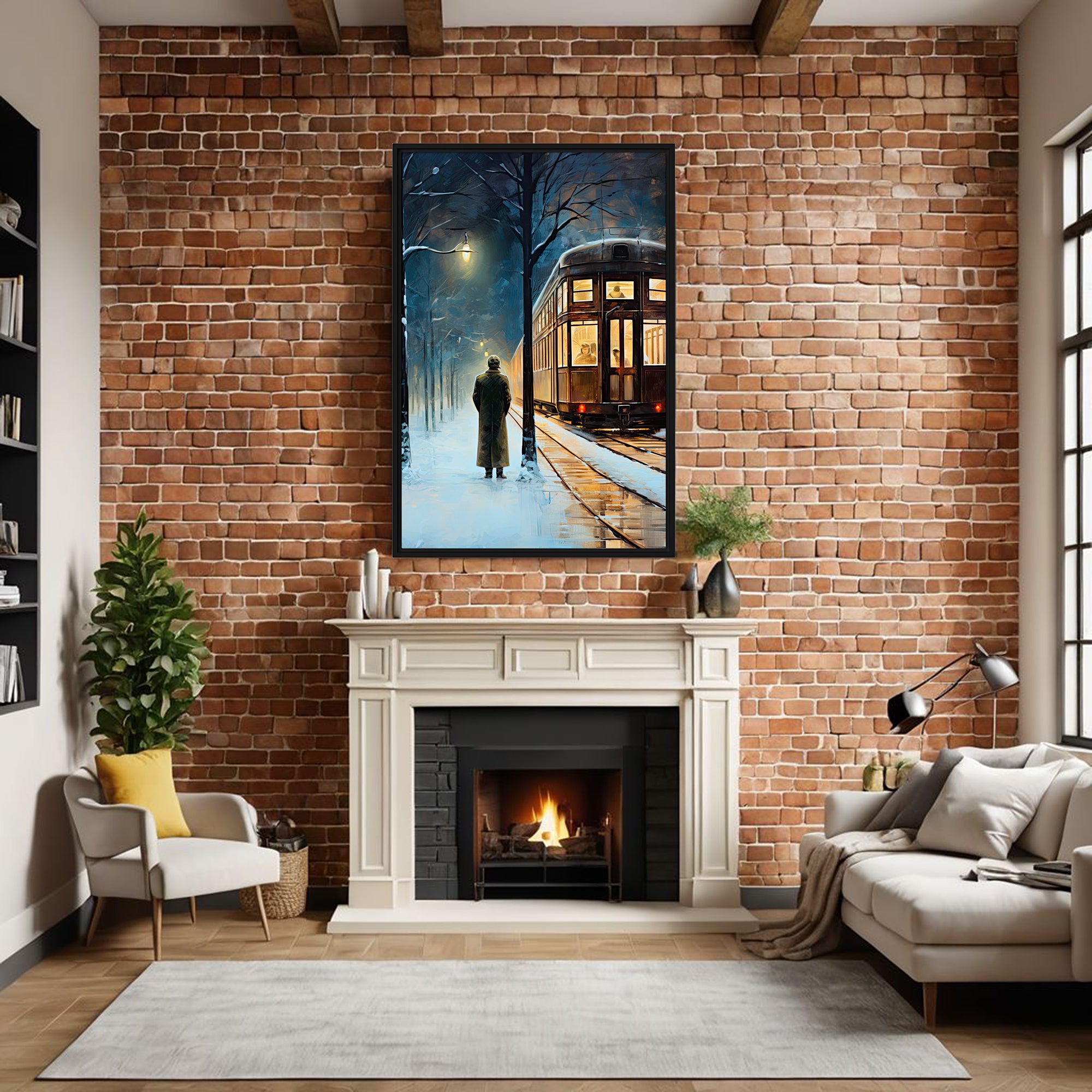 Train Tracks to Tomorrow – Art Fusion framed canvas of railroad tracks leading to a sunrise – Art Fusion Store