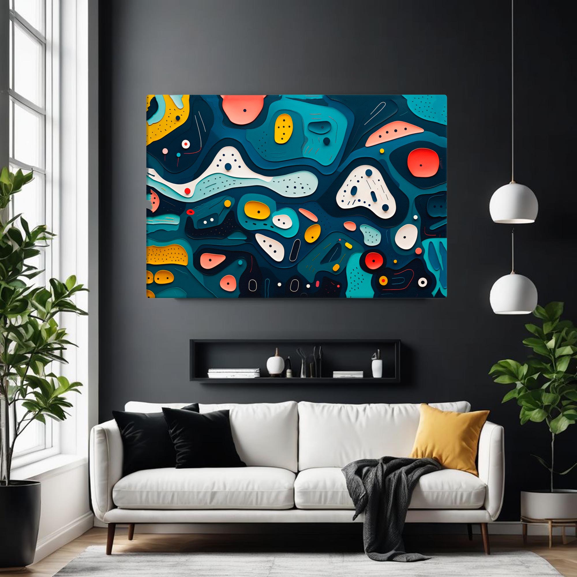 Tranquil Disarray - Abstract Canvas Print in family oom