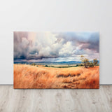 Tranquil countryside canvas displayed