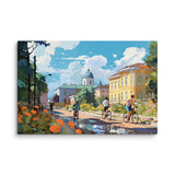 University Students on Bicycles - Western Europe Scene