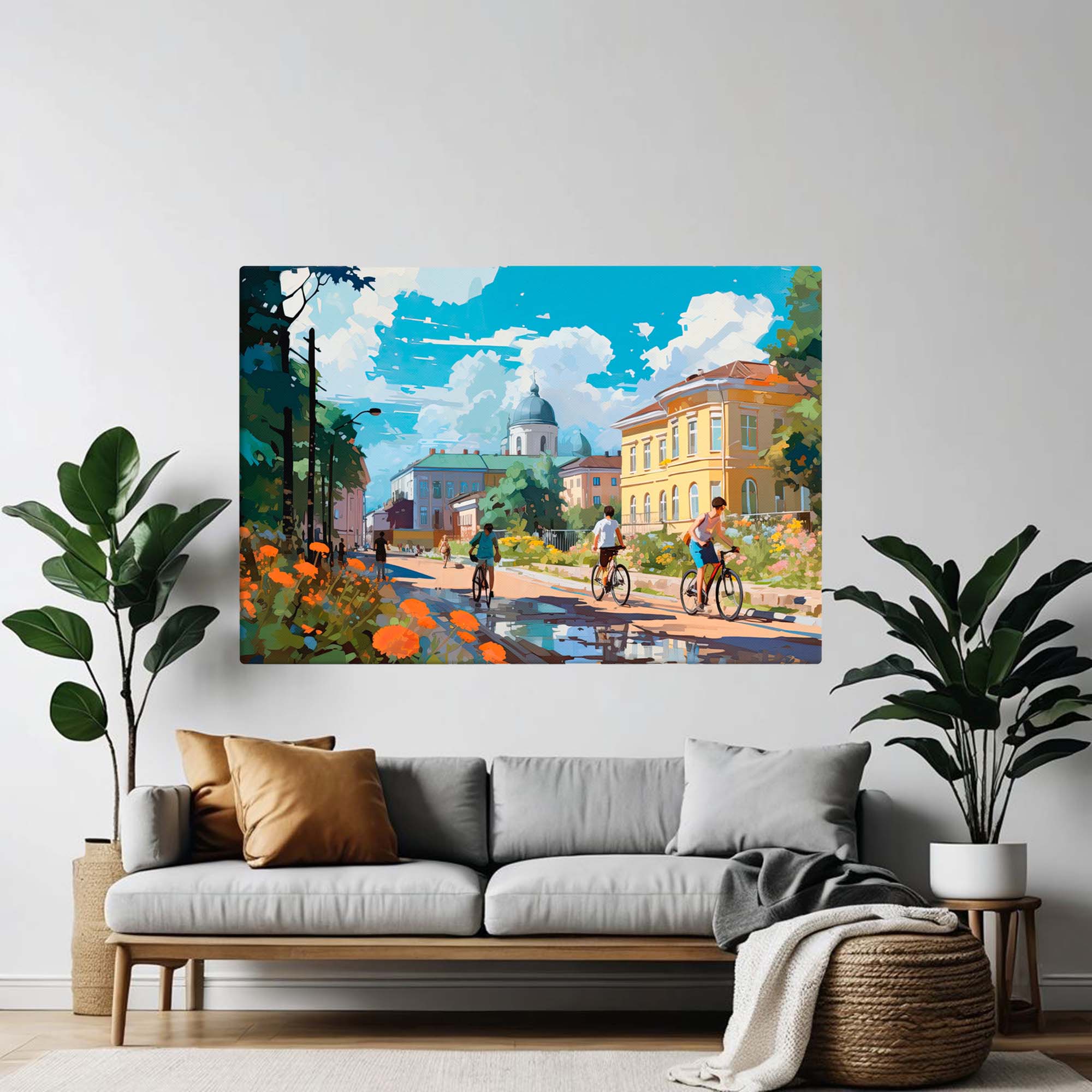University Students on Bicycles – Art Fusion Store