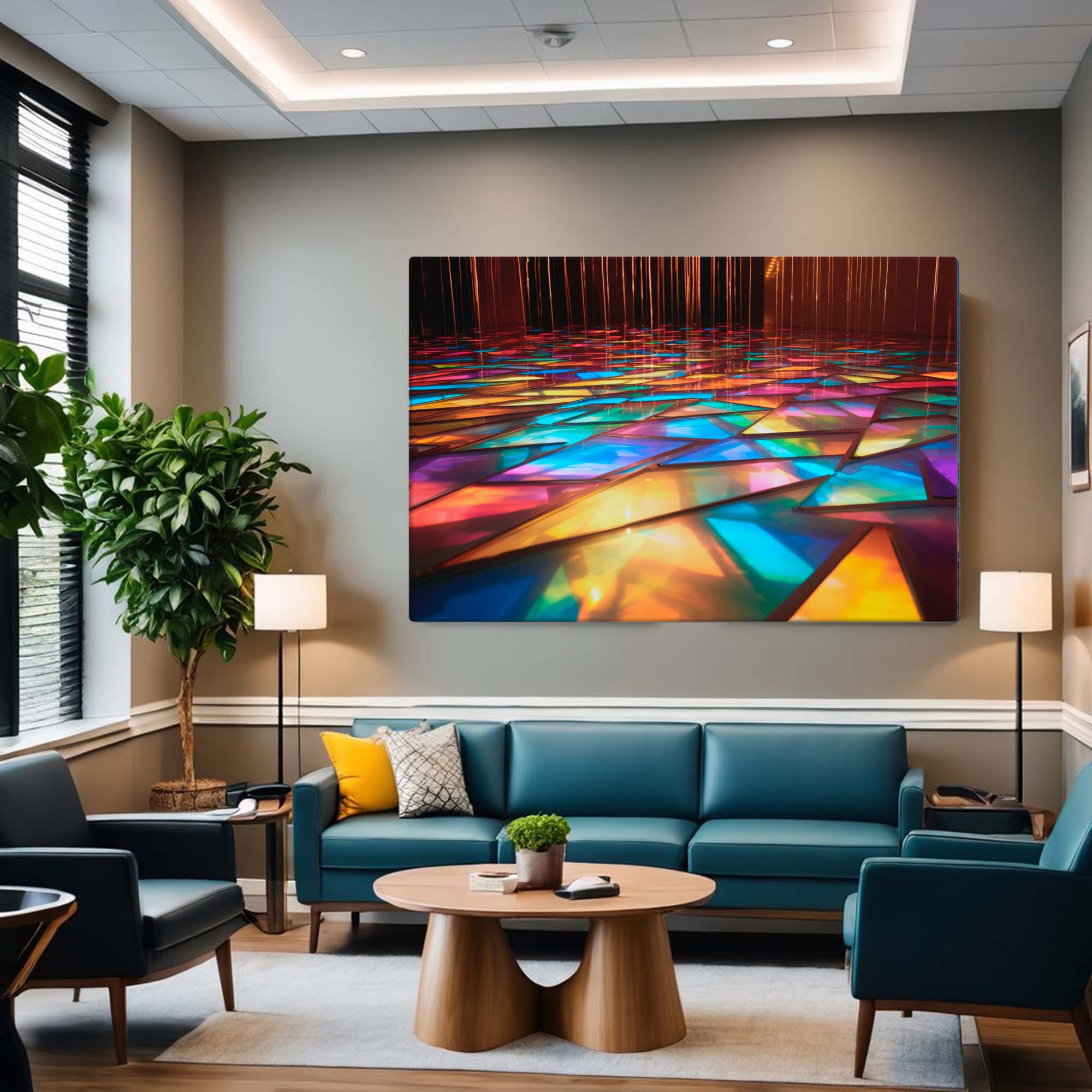 Veil of Illusion - Abstract Canvas Print in office lobby