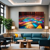 Veil of Illusion - Abstract Canvas Print in office lobby
