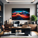Vibrations Visualized- Abstract Canvas Print in an office space