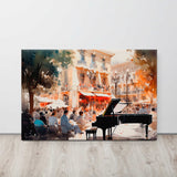 Vintage city street canvas displayed 