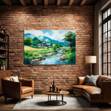  Vintage homestead canvas displayed in a sitting room