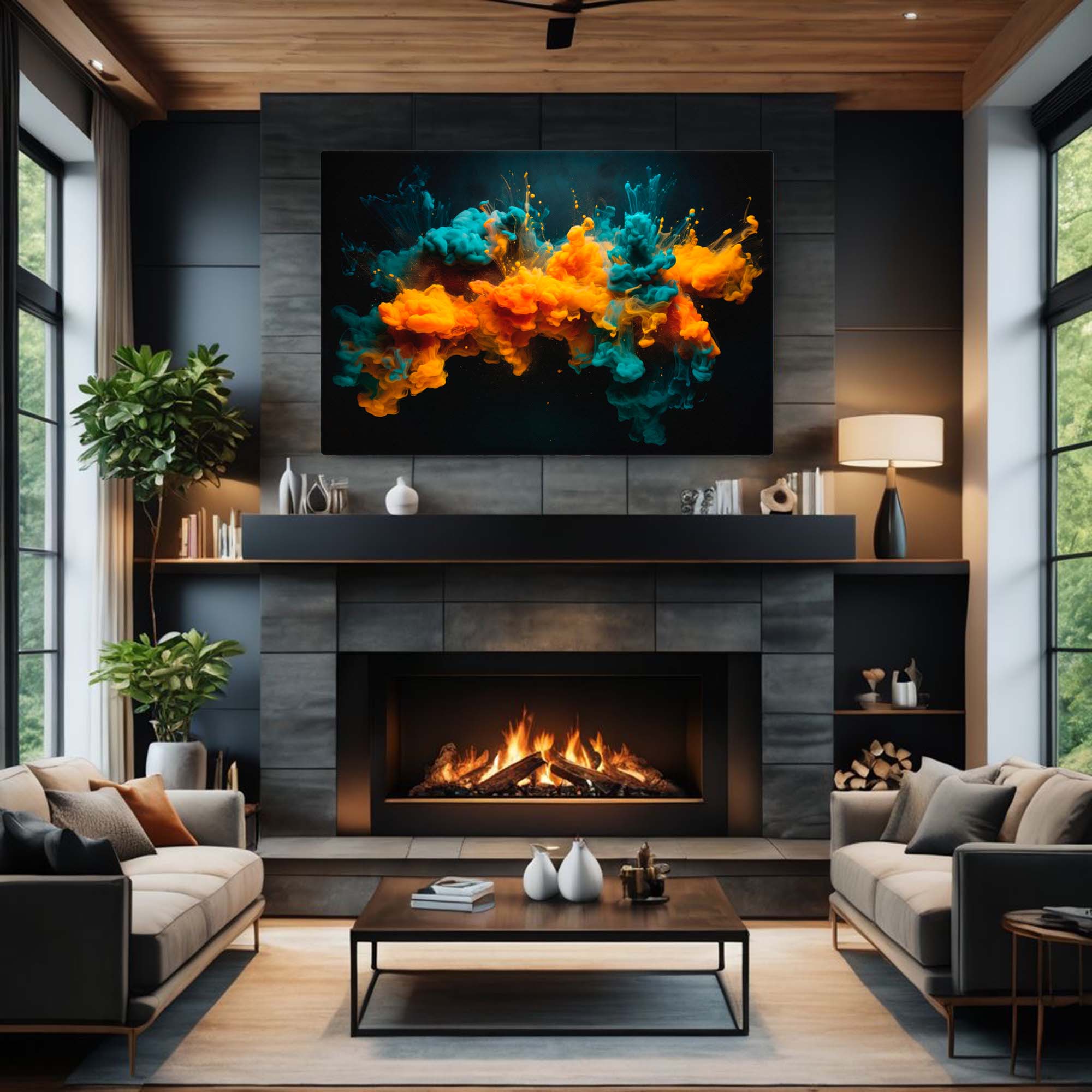 Vivid Impressions – Abstract Canvas Art Print in modern home decor