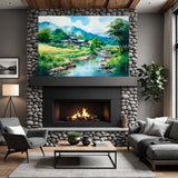 Western European Homestead – Art Fusion canvas print of a ranch homestead from a former era – Art Fusion Store