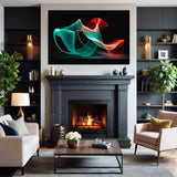 Whispering Colors – Abstract Canvas Art Print over home fireplace