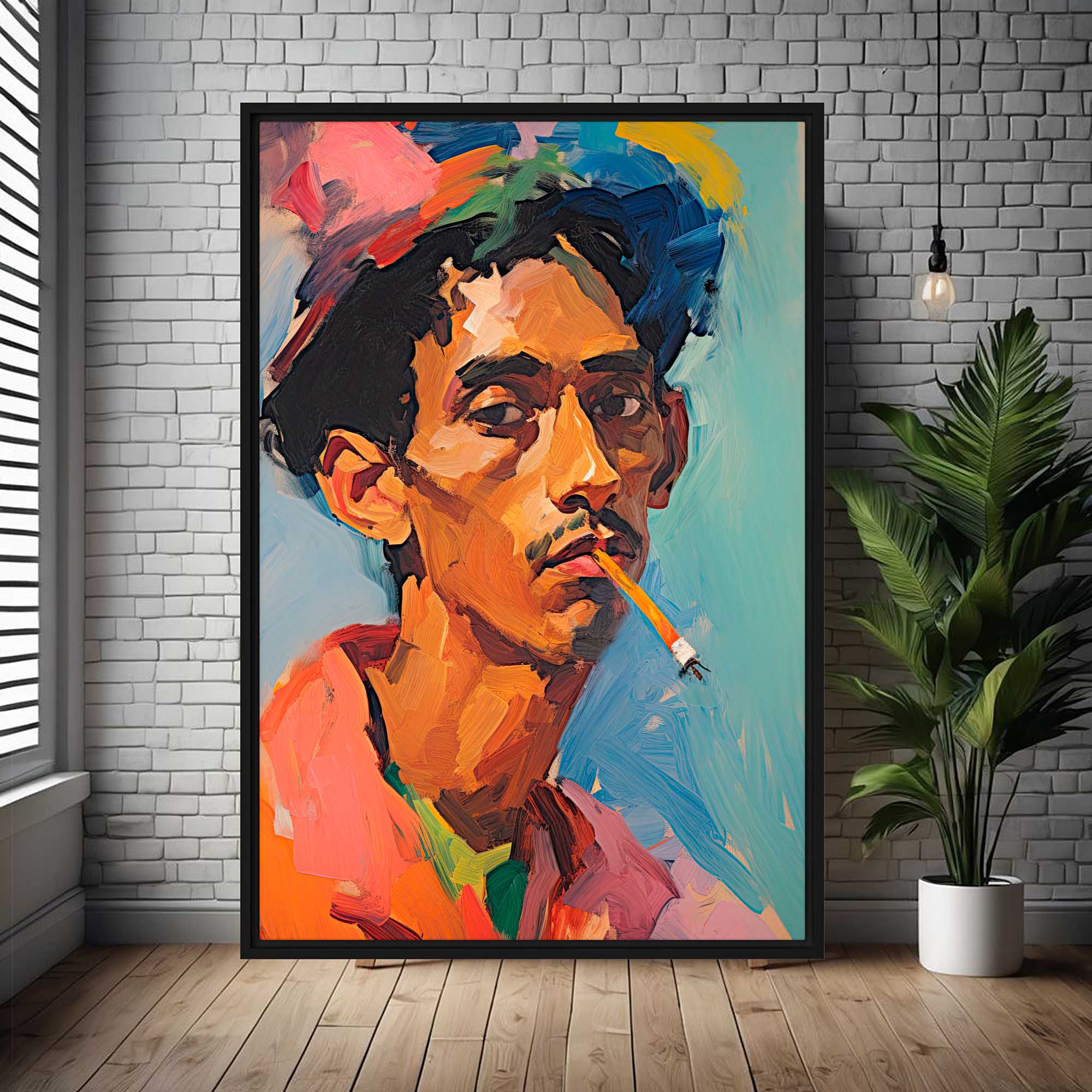 Youthful Indulgence – Art Fusion framed canvas portrait of a young man – Art Fusion Store 