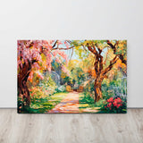Charming Flower Garden Painting - Cozy Patio Atmosphere Art