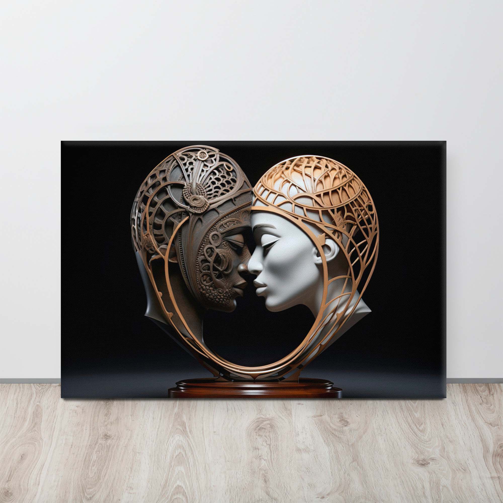 Harmony in Wood Sculpture - A Romantic Duo