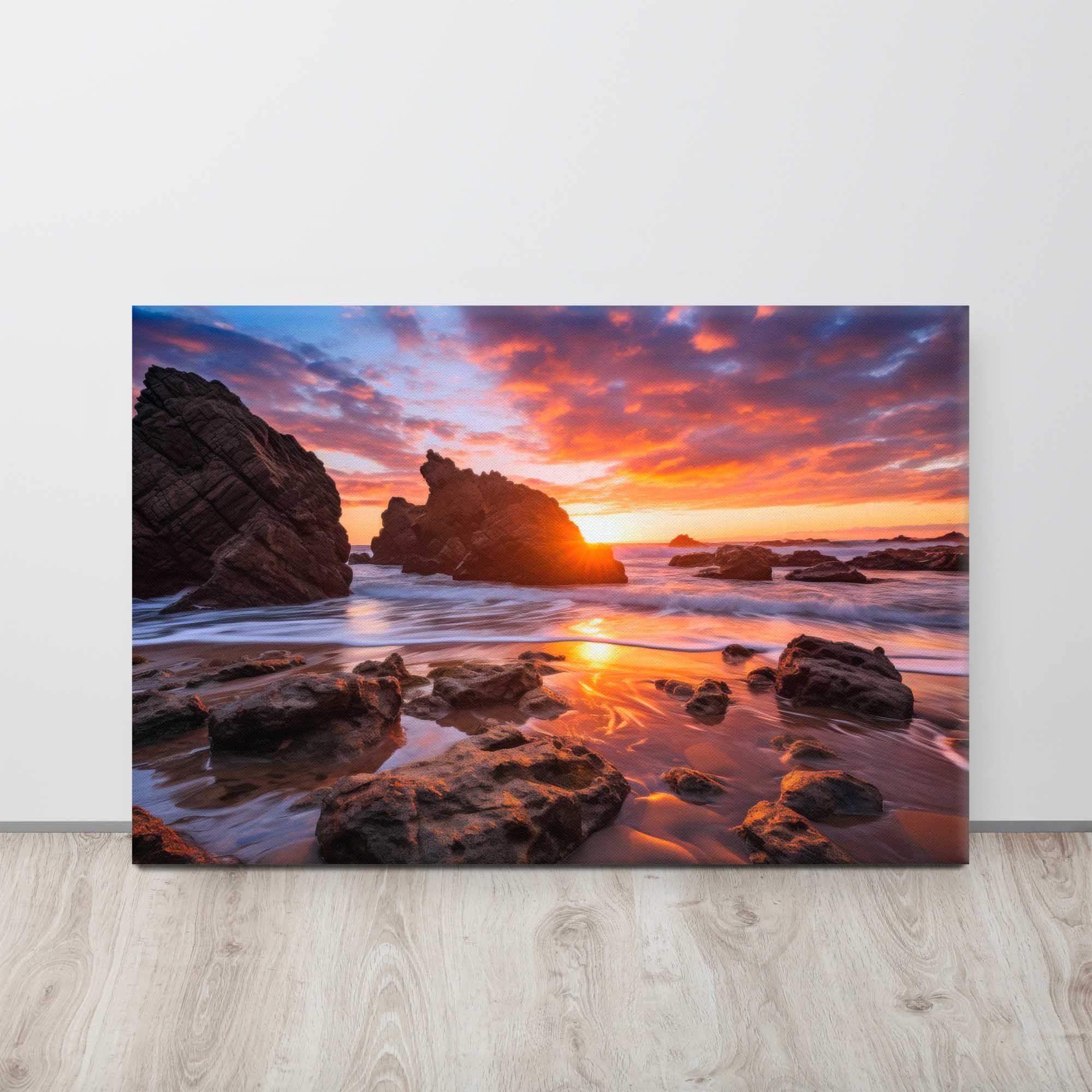Dynamic Shores - Rocky Ocean Beach Canvas Print