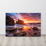 Dynamic Shores - Rocky Ocean Beach Canvas Print