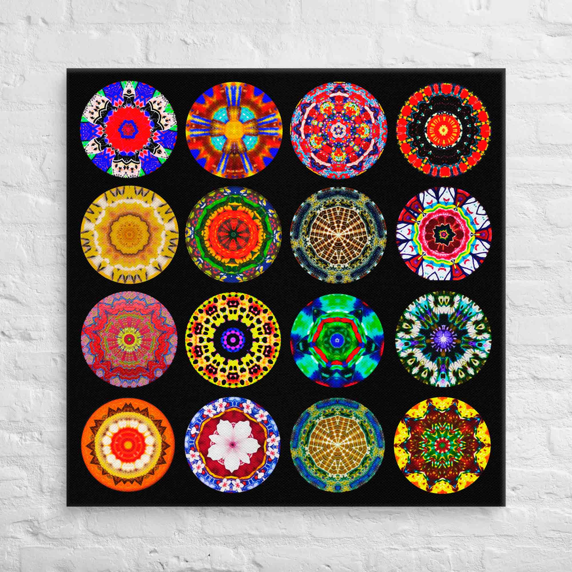 Circle Art Composite Painting -Eclectic Rounded Mixed Media Artworks