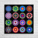 Beautiful Circle Art Composite Canvas - Individual Mandalas Pattern