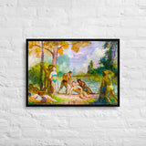Lakeside Flirtation - Framed canvas